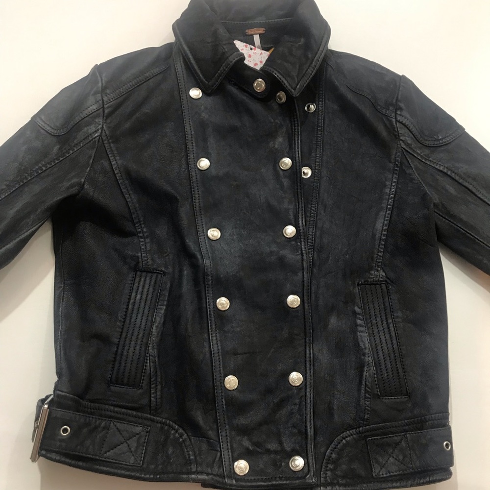 NWT$498 Free People Avis 100% Leather Jacket - Picture 4 of 7